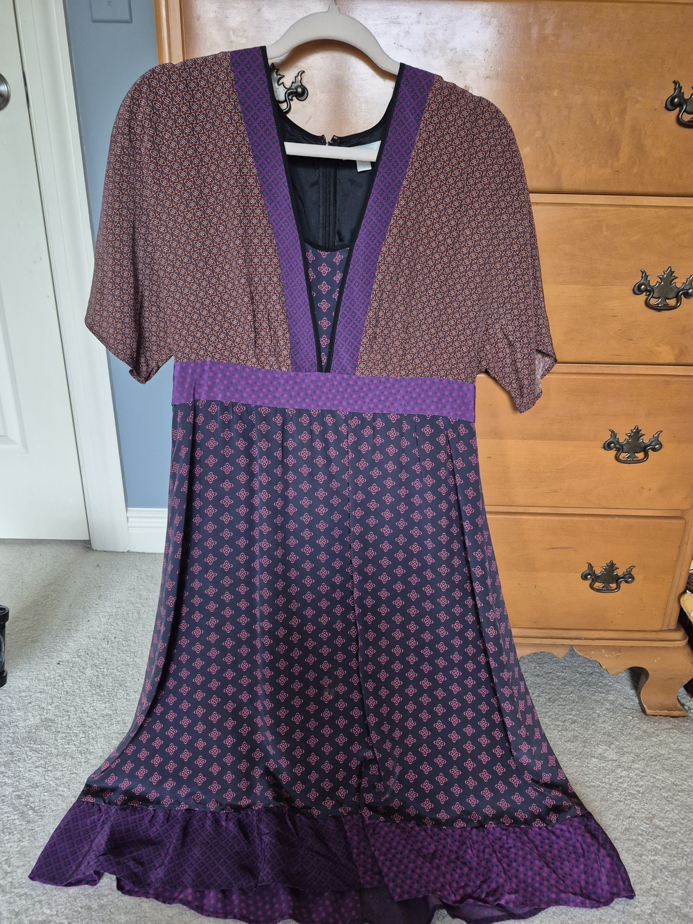Garnett Hill Purple Patterned Women’s Dress
